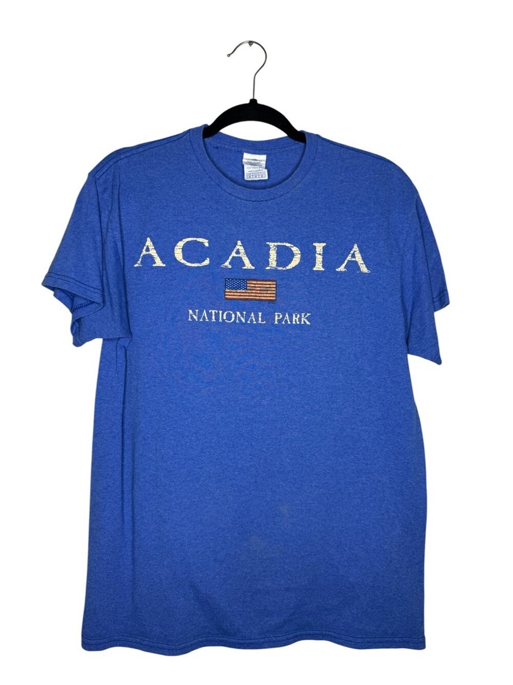 DELTA / blue white Acadia National Park short sleeve crewneck tee / M